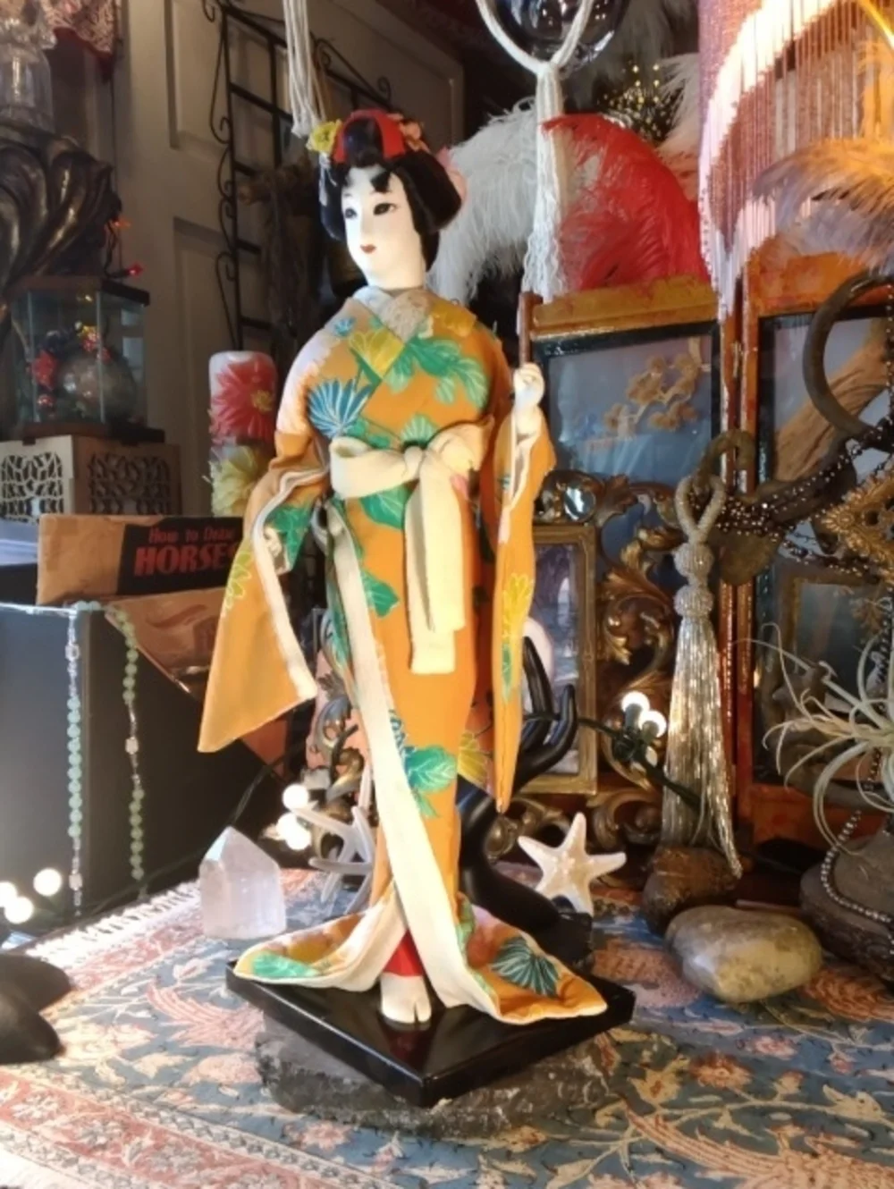Vintage Bohemian Spirited Magical Geisha Doll Figurine Home Accent Stand